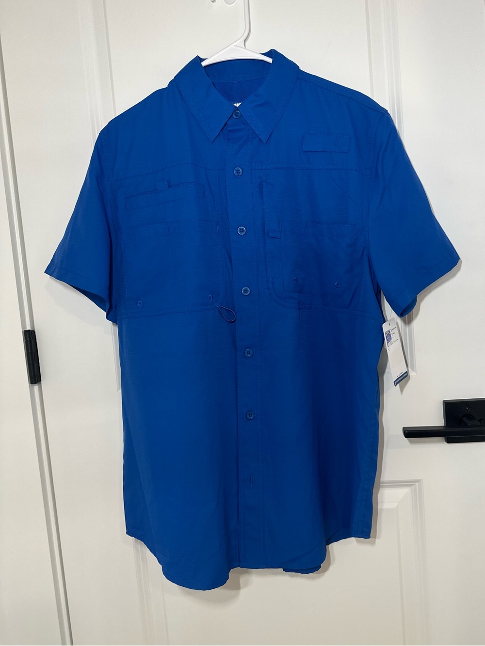 Reel Legends Men's Small Solid Saltwater II Short Sleeve Shirt Blue